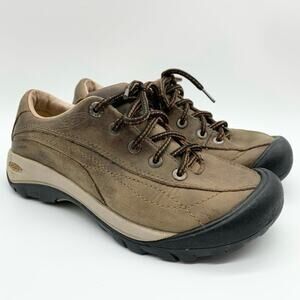 KEEN Toyah Brown Leather Laceup Hiking Outdoor Shoes Size 5 Gorpcore Comfort